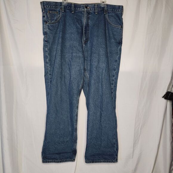 Carhartt Other - Carhartt Mens 44x30 B172 DST Straight Leg Flannel Lined Medium Wash Jeans Blue